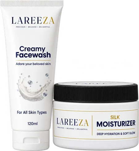 Lareeza Glow Duo — Creamy Facewash and Silk Moisturizer